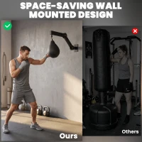 SPORTNOW Wall Mount Speed Bag, Height Adjustable Boxing Speed Bag with Manual Air Pump and Wrenches, Home Gym Workout Equipment(m-4)