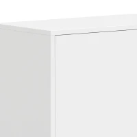 HOMCOM Schoenenkast met 2 kleppen, wandhangende schoenenkast met bovenblad, smalle schoenenopberger voor 6 paar, 70 x 30 x 43 cm, wit(m-11)