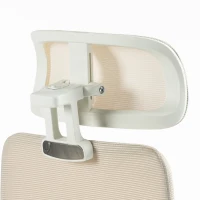HOMCOM Chaise Bureau Ergonomique, Fauteuil Bureau en Maille, Soutien Lombaire à Mémoire de Forme, Accoudoirs Réglables, Beige(m-14)