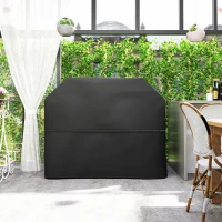 Outsunny BBQ Cover for Rectangular Gas Grill, 600D UPF30+ Oxford Fabric Barbecue Cover for Waterproof Protection Rip-Proof, with Windproof Hook and Loop Fasteners, Vents, 147 x 61 x 122 cm, Black(m-8)