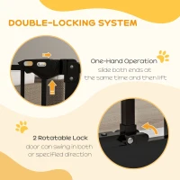 PawHut Adjustable Safety Gate w/ One Extensions, Four Adjustable Screws, Black(m-4)