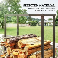Outsunny 40-65/100-150cm Adjustable Metal Firewood Log Holder(m-5)