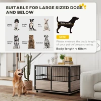 100cm Furniture Style Dog Crate Dog Cage End Table Indoor with 3 Doors Soft Washable Cushion, for Large Sized Dogs(m-4)