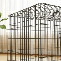 PawHut Foldable Dog Crate with 2 Doors with Tray, Soft Cushion, for Extra and Large Dogs, 106 x 71.5 x 76 cm, Black(m-9)