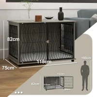 Dog Crate Furniture End Table w/ Plush Washable Cushion, Lockable Door, for Extra Large Dogs(m-3)