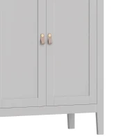 HOMCOM Tall Pantry Cupboard with Motion Sensor LED Light - Grey(m-11)
