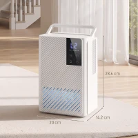 HOMCOM 400mL/Day Small Dehumidifier, RGB Mood Lights, 24H Timer, LED Display, Dehumidifier for Home Damp, White(m-3)
