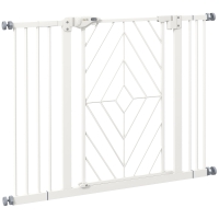 PawHut Türschutzgitter Treppenschutzgitter Absperrgitter Hundegitter, 100 cm x 4 cm x 76 cm, Weiß