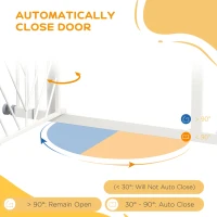 PawHut Pressure Fit Stair Gate Dog Gate w/ Auto Closing Door, Double Locking, Easy Installation, for 74-100cm Openings - White(m-6)