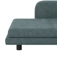 PawHut Sofá para Perro Cama para Perro Cojín Desenfundable Lavable Respaldo Alto Brazos Terciopelo 101x66x34,5cm Gris(m-8)