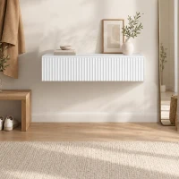 HOMCOM Set van 2 wandgemonteerde nachtkastjes met 2 laden, 40 x 35 x 17 cm, wit(m-9)