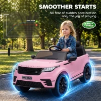 AIYAPLAY Range Rover Velar Licensed 12V Electric Car for Kids with Remote, 4-Wheel Suspension, Slow Start for 2-4 Years, Pink(m-7)