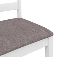 HOMCOM Conjunto de 2 Bancos de Bar, Cadeiras de Bar em Madeira Maciça com Assento Acolchoado Efeito Linho e Encosto, Branco e Castanho(m-7)