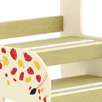 AIYAPLAY Wooden Kitchen Step Stool, Giraffe Step Stool with Guard Rail, Anti-Slip Feet, for Kitchen, Bedroom, Bathroom, Yellow(m-10)
