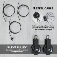 SPORTNOW Weight Pulley System, Cable Pulley System for Home Gym, Cable Machine LAT Pull Down Attachment for Biceps Curl, Tricep, Arm Workouts(m-6)