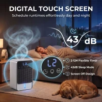 HOMCOM 400mL/Day Small Dehumidifier, RGB Mood Lights, Timer, LED Display, Dehumidifier for Home, Bedroom(m-7)