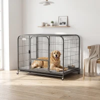 PawHut Heavy Duty Dog Crate,116 x 77 x 88 cm, Large Dog Cage for Small to Large Breeds(m-8)