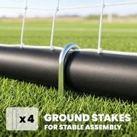 SPORTNOW Football Goal, 10 x 6.5ft Football Net with Ground Stakes and Metal Frame, Training Equipment for Indoor Outdoor Play(m-6)