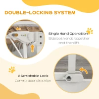 PawHut Pressure Fit Stair Gate Dog Gate w/ Auto Closing Door, Double Locking, Easy Installation, for 74-100cm Openings - White(m-5)