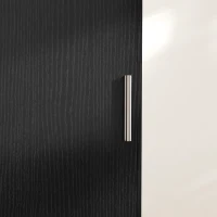 HOMCOM Coluna de Banheiro 6 Níveis, Móvel de Armazenamento Estreito, 2 Portas e 4 Prateleiras Ajustáveis, 40x35x180cm, Preto(m-7)