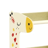 AIYAPLAY Wooden Kitchen Step Stool, Giraffe Step Stool with Guard Rail, Anti-Slip Feet, for Kitchen, Bedroom, Bathroom, Yellow(m-12)