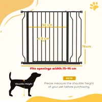 Wide Dog Safety Gate, with Door Pressure, for Doorways, Hallways, Staircases - Black(m-3)