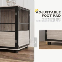 100cm Furniture Style Dog Crate Dog Cage End Table Indoor with 3 Doors Soft Washable Cushion, for Large Sized Dogs(m-9)