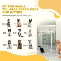 PawHut 106cm Tall Dog Gate with Cat Door, 7cm and 14cm Extensions, for Stairs, Doorways, 76-104cm Width(m-9)