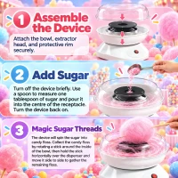 HOMCOM Candy Floss Maker, Quick Making Electric Cotton Floss Machine with 10 Bamboo Sticks, White(m-7)