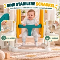 AIYAPLAY 11-in-1 glijbaan- en schommelset voor peuters met speelhuis, indoor speeltoestel voor 1-4 jaar, geel(m-6)
