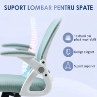 Vinsetto Scaun de Birou Ergonomic cu Spătar din Plasă și Înălțime Reglabilă, 65.5x61.5x88-97.5 cm, Albastru(m-6)