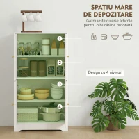 HOMCOM Comodă Bucătărie cu 2 Dulapuri, 4 Uși, 2 Rafturi Reglabile, Alb(m-5)
