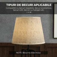 HOMCOM Lampa de Podea cu Rafturi, Lampi Moderne Inalte Independente pentru Camera de Zi, Dormitor, cu Abajur din Material Textil (Becul nu este Inclus), Nuc Maro si Maro Deschis(m-7)