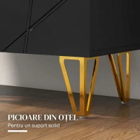 HOMCOM Dulap modern pentru pantofi, pentru 15-20 de perechi de pantofi, cu rafturi reglabile și închidere amortizată, negru(m-7)