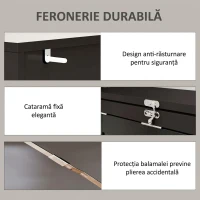 HOMCOM Birou Modern Pliabil cu Bibliotecă și Tablă, din Lemn și Metal, 98x51x153 cm, Maro(m-4)