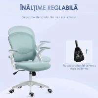 Vinsetto Scaun de Birou Ergonomic cu Spătar din Plasă și Înălțime Reglabilă, 65.5x61.5x88-97.5 cm, Albastru(m-4)