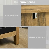 HOMCOM Bufet Modern cu 2 Uși din Sticlă și Lemn, 60x35x120cm, Maro(m-7)