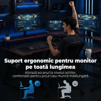 HOMCOM Birou în L cu Prize, 128 cm cu Suport Monitor(m-6)