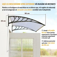 Outsunny Copertina Exterior Curbata – Cu Panouri din Policarbonat(m-7)