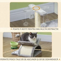 PawHut Ansamblu pentru pisici cu 2 mingii, 40x30x43cm, gri(m-5)