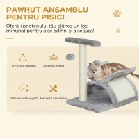 PawHut Ansamblu pentru pisici cu 2 mingii, 40x30x43cm, gri(m-4)