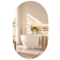 HOMCOM Oglindă de Baie cu LED 50 x 70 cm, Fără Ramă, 3 Culori Reglabile(m-12)