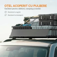 HOMCOM Portbagaj auto din oțel de 90,7 kg cu deflectoare și bare laterale, 110,5x99,5x18,5 cm, negru(m-5)