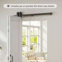 HOMCOM Ușă Glisantă Pliabilă Tip Carte cu Suprafață Vopsibilă, 90x210 cm, Albă(m-5)