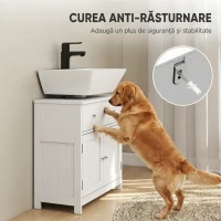 HOMCOM Mască lavoar compactă, cu sertar și dulap, alb(m-5)