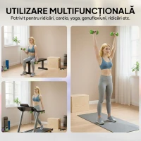 HOMCOM Set 4 Gantere Hexagonale de 20 kg în Total din Oțel și PU de la 1 la 4 kg, Multicolor(m-4)