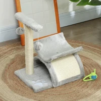 PawHut Ansamblu pentru pisici cu 2 mingii, 40x30x43cm, gri(m-7)