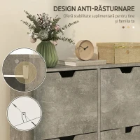 HOMCOM Dulap pentru încălțăminte cu 4 sertare rabatabile pe 2 niveluri pentru 16 perechi, din lemn, 95x26x95 cm, gri(m-7)