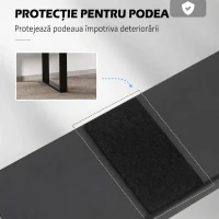 HOMCOM Set 2 picioare pentru masă dreptunghiulare, stil industrial, din oțel, capacitate 60 kg, 60x8x72 cm, negru(m-5)