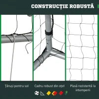 SPORTNOW Plasa de fotbal pentru gradina cu tarusi de sol(m-5)